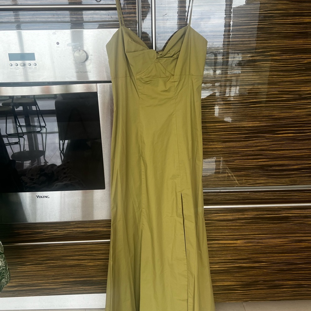 Staud Nataly Dress in Khaki - Picture 3 of 4